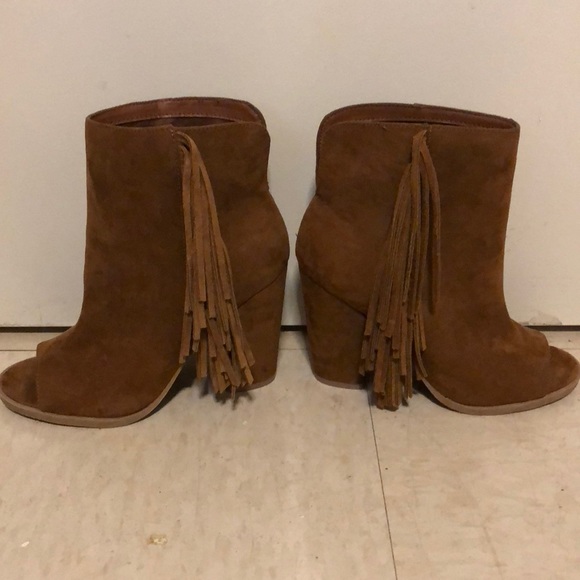 Brown open toe shade booties - Picture 2 of 4